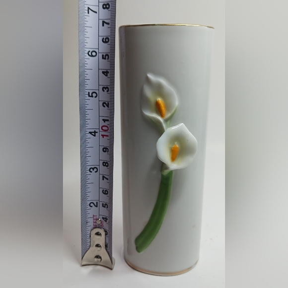 Otagiri Lily porcelain vase, 3D flower - Picture 4 of 5